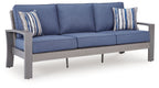 Half Moon Beach - Sofa With Cushion - Blue / Gray
