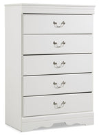 Anarasia - Five Drawer Chest - White