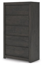 Fraluna - Five Drawer Chest - Charcoal