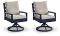 East Beach - Swivel Chair With Cushion (Set of 2) - Blue