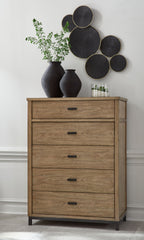 Tomtyn - Five Drawer Chest - Light Brown