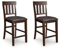 Haddigan - Upholstered Barstool (Set of 2) - Dark Brown