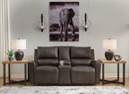 Boxmere - Dbl Power Reclining Loveseat with Console - Storm
