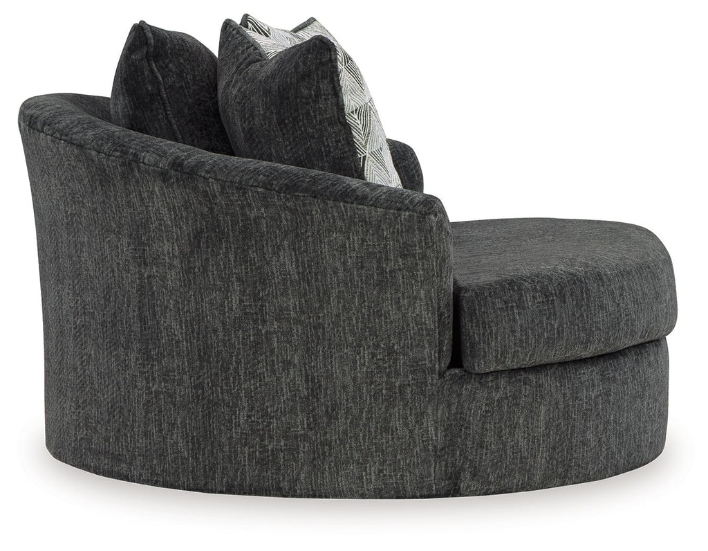 Biddeford - Oversized Swivel Accent Chair - Shadow