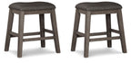 Caitbrook - Upholstered Stool (Set of 2) - Gray