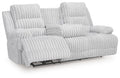 Rhines Falls - Reclining Power Sofa With Drop Down Table - Alloy