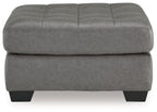 Clairette Court - Oversized Accent Ottoman - Alloy