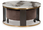 Jazmore - Nesting Cocktail Tables (Set of 2) - Brown / Brass Finish