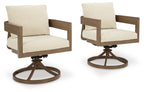 Serene Bay - Swivel Chair With Cushion (Set of 2) - Dark Brown / White
