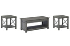 Freedan - 3 Pc. - Coffee Table, 2 End Tables - Grayish Brown