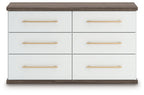Kendanport - 3 Pc. - Dresser And 2 Nightstands - Brown / White