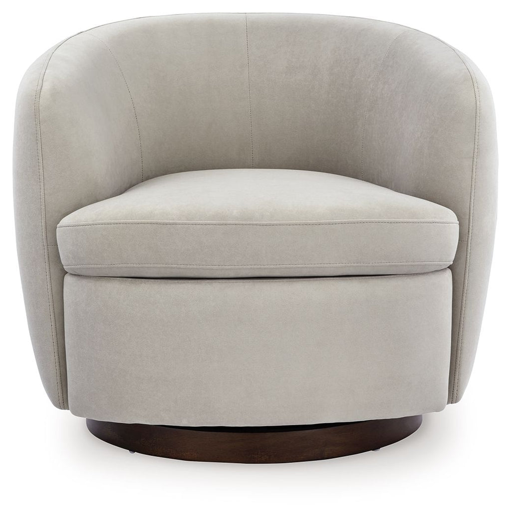 Annbury - Swivel Accent Chair - Light Beige