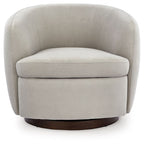 Annbury - Swivel Accent Chair - Light Beige