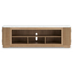 Camdill - XL TV Stand With Fireplace Option - Light Brown