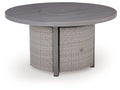 Half Moon Beach - Round Fire Pit Table - Gray