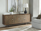 Dreggan - Accent Cabinet - Brown / Gold Finish