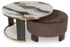 Jazmore - Nesting Cocktail Tables (Set of 2) - Brown / Brass Finish