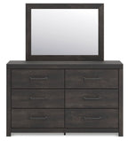 Hollivern - 4 Pc. - Twin Panel Storage Bed, Dresser, Mirror And Chest - Dark Gray