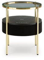 Nedman - Accent Table With Speaker - Black / Gold Finish