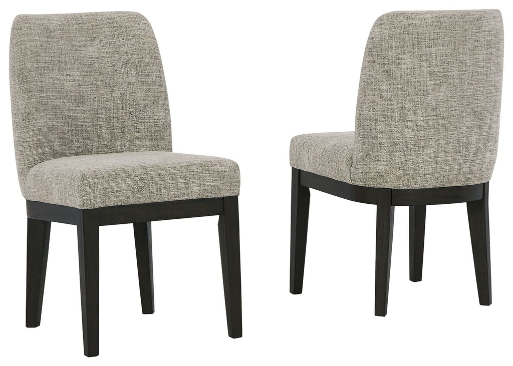 Burkhaus - Dining UPH Side Chair (Set of 2) - Beige / Dark Brown