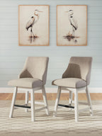 Robbinsdale - Upholstered Swivel Curved Back Barstool (Set of 2) - Antique White