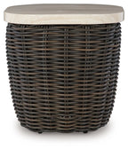 Kimora - Square End Table - Beige / Dark Brown