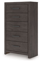 Prendonea - Five Drawer Chest - Charcoal