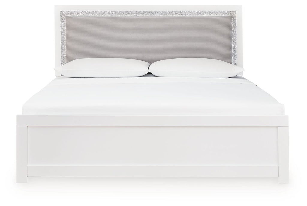 Maeling - King Upholstered Panel Bed - White