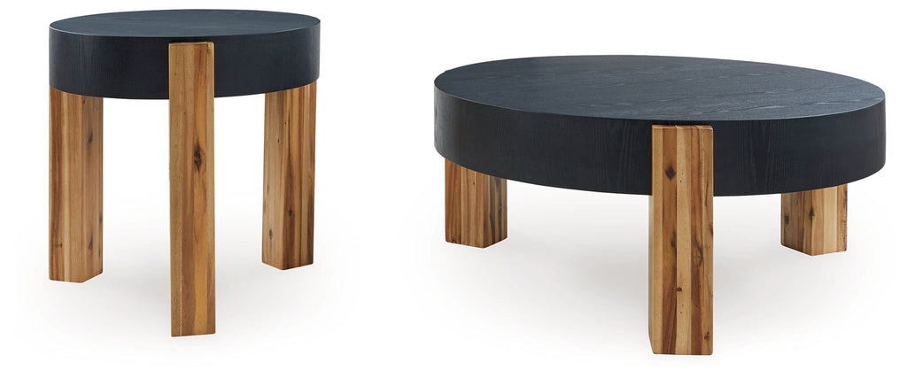 Breenmore - Occasional Table Set (Set of 2) - Black / Natural