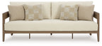 Serene Bay - Sofa With Cushion - Dark Brown / White