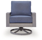 Half Moon Beach - Swivel Lounge With Cushion - Blue / Gray