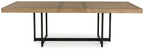 Tomtyn - Rectangular Dining Room Extension Table - Light Brown