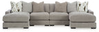 Aslan Court - Sectional With Ottoman Set