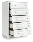 Kozlani - Five Drawer Chest - White