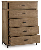 Tomtyn - Five Drawer Chest - Light Brown
