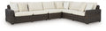 Kimora - 4-Piece Outdoor Sectional - Beige / Dark Brown