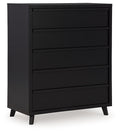 Danziar - Five Drawer Wide Chest - Black