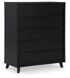 Danziar - Five Drawer Wide Chest - Black
