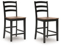 Wildenauer - Barstool (Set of 2) - Brown / Black