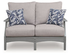 Cove Beach - Loveseat With Cushion - Gray