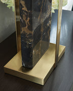 Neonish - Marble Table Lamp - Black / Gold Finish