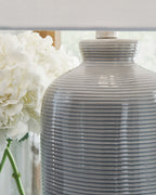 Wimlow - Ceramic Table Lamp - Gray Blue