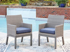 Half Moon Beach - Arm Chair With Cushion (Set of 2) - Blue / Gray