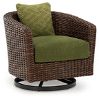 Horizon Hall - Swivel Lounge With Cushion - Brown / Green