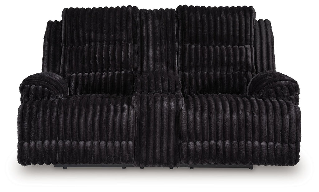 Rhine Falls - Double Reclining Power Loveseat With Console - Onyx