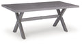 Half Moon Beach - Rectangular Dining Table With Umbrella Option - Gray