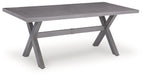 Half Moon Beach - Rectangular Dining Table With Umbrella Option - Gray