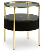 Nedman - Accent Table With Speaker - Black / Gold Finish