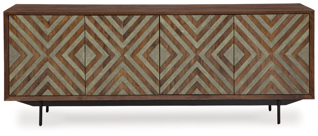 Dreggan - Accent Cabinet - Brown / Gold Finish