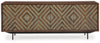 Dreggan - Accent Cabinet - Brown / Gold Finish